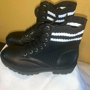 Women’s Black Sock Combat Boots